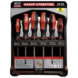 AVS TOOLS Набор отверток (6 предметов) с крепежной планкой AVS OS-6P