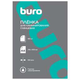 BURO Пленка для ламинирования 100мкм A4 (100шт) глянцевая 216x303мм