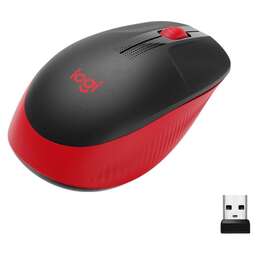 LOGITECH Мышь M190 черный/красный оптическая 1000dpi беспров. USB 2but (910-005926)