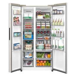 MIDEA Холодильник двухкамерный MDRS791MIE33 Side by Side, инверторный бежевый
