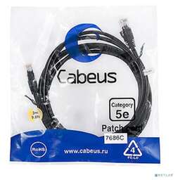 Cabeus PC-UTP-RJ45-CAT.5E-3M-BK
