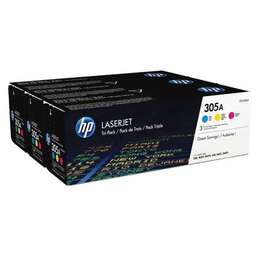 HP Картридж (тройная упаковка) 305A, голубой / желтый / пурпурный / CF370AM