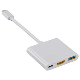 BURO Переходник USB Type-C (m) HDMI (f) USB 3.0 A(f) USB Type-C (f) (BHP RET TPC-HDM) белый