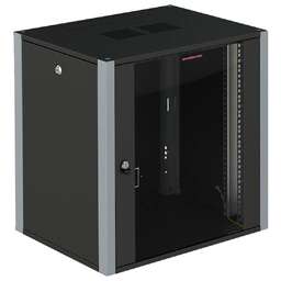 SYSMATRIX Шкаф коммутационный (WP 6312.910) настенный 12U 600x350мм пер.дв.стекл 2 бок.пан. 60кг черный 200мм 20кг 585мм IP20 металл