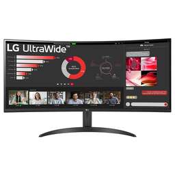 LG 34" Монитор UltraWide 34WR50QK-B, 3440x1440, VA, 100Гц, 2хHDMI, 1хDP, изогнутый, черный [34wr50qk-b.aruz]