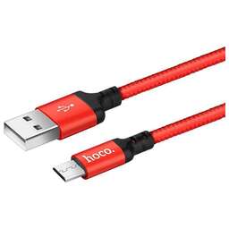 HOCO (6957531062912) X14 USB (m)-microUSB (m) 2.0м - красный/черный