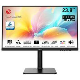 MSI Монитор 23.8" Modern MD2412P черный IPS LED 1ms 16:9 HDMI M/M матовая HAS Piv 300cd 178гр/178гр 1920x1080 100Hz FreeSync FHD USB 4.65кг