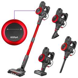 KITFORT Ручной пылесос (handstick) КТ-5175-2, 220Вт, красный/черный