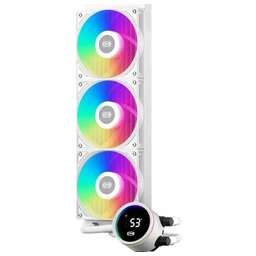 PCCOOLER Система водяного охлаждения DA360 Pro Digital WH ARGB Soc-AM5/AM4/1200/1700/1851 белый 4-pin 33.7dB Al LCD 300W Ret (DA360PRO-WHAWXL-GL)