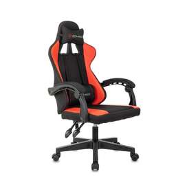 ZOMBIE Кресло игровое Rudger черный/красный ткань/эко.кожа с подголов. крестов. пластик