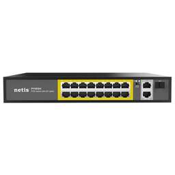 NETIS Коммутатор P116GH (L2) 16x100Мбит/с 2x1Гбит/с 1SFP 16PoE 16PoE+ 240W неуправляемый