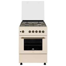 NORD Газовая плита GG 6061 Y, газовая духовка, стеклянная крышка, сталь, бежевый