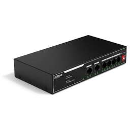 DAHUA Коммутатор 6-port 10/100M RJ45 4-port PoE Switch, 36W, Metal case