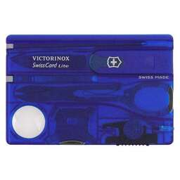 VICTORINOX Швейцарская карта SwissCard Lite, синий полупрозрачный, коробка подарочная [0.7322.t2]