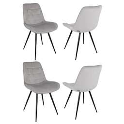 DOMFY Комплект стульев ФЛЕКС, 4шт, на ножках, ткань, светло-серый [дк-флекс_1/хл09_4]