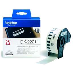 BROTHER Картридж ленточный DK22211 черный на белом 29x15.2 белый для QL-570