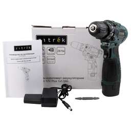 ZITREK Дрель-шуруповерт аккумуляторная Green 12V Plus, 12В, 1х1,5Ач