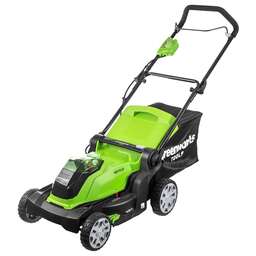 GREENWORKS Газонокосилка аккумуляторная G40LM41K4, 40см, несамоходная, 4Ач, с ЗУ [2504707vb]