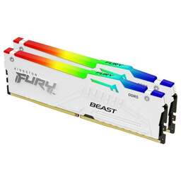 KINGSTON Модуль памяти 32GB 6000Mhz DDR5 CL36 K2 Fury Beast White RGB kit 2*16 CL36