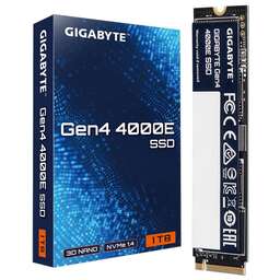 GIGABYTE Твердотельный накопитель SSD M.2 2280 1TB Gen4 4000E SSD PCI Express 4.0x4, NVMe 1.4, 4000/3900, MTBF 1.5M, 3D NAND, 320TBW, RTL