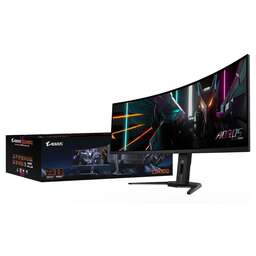 AORUS Монитор 49" Gigabyte CO49DQ-EK Gaming monitor Black (OLED, 5120x1440, HDMI+HDMI+DP+Type C, 0.03 ms, 178°/178°, 250 cd/m, 1500000:1, 2xUSB3.2, 144Hz, Curved) (20VM0-CO49DQBT-1EKR)