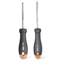 DELI Набор отверток "Home Series Gray" HT1002C 2шт SL5x100+PH1x100, эксклюзивный дизайн, рукоятка из высококачественного софттач пластика