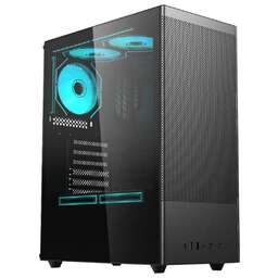 ACD Корпус для ПК Citadel 108B ATX, Type-C + 2XUSB ports + HD audio combo, Mesh, TG, Black