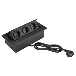 CACTUS Розетка CS-SOCKET-EU3-BK, для столешницы, черный