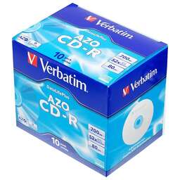 VERBATIM Оптический диск CD-R 700МБ 52x, 10шт., jewel case [43327]