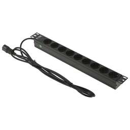 LANMASTER Блок распределения питания TWT-PDU19-10A9P4-3.0 гор.размещ. 9xSchuko базовые 10A C14 3м