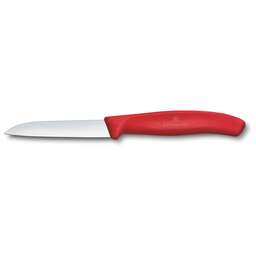 VICTORINOX Нож кухонный Swiss Classic (6.7401.C1) стальной для чистки овощей и фруктов лезв.80мм прямая заточка красный