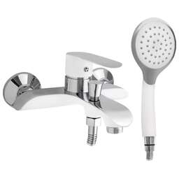 GFMARK 5210 Смеситель в ванную шаровый короткий нос комбинированный с белой эмалью