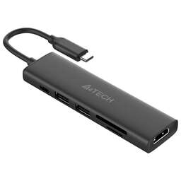 A4TECH Разветвитель USB-C DST-60C 2порт. серый