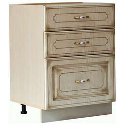 БИТЕЛ АНЖЕЛИКА СТР 600/3 фасад ясень/патина,каркас-дуб молочный (модуль с тремя ящиками)