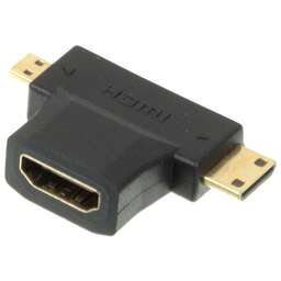 NONAME Переходник аудио-видео HDMI (f)/Micro HDMI (m)/Mini HDMI (m) черный (+ Mini HDMI (Male))