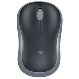 LOGITECH Мышь беспроводная M185, радио, оптическая, USB, 1000dpi, черный и серый [910-006540]