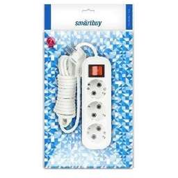 SMARTBUY Сетевой фильтр 16А, 3500 Вт, 3 гнезда, без з/ш, с з/к, ПВС 3x1.0, 3 м, серый (SBSP-3-30-G)