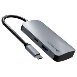 LYAMBDA Разветвитель USB-C LC118 5порт. серый