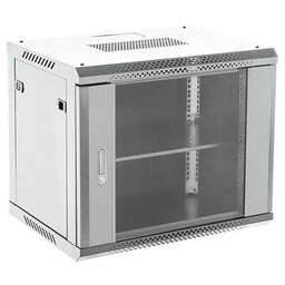 REXANT Шкаф коммутационный (04-0954-111) настенный 9U 400x542мм пер.дв.стекл серый 230град. металл