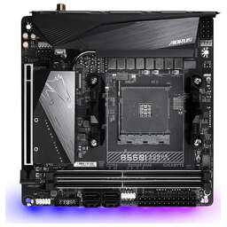 GIGABYTE Материнская плата B550I AORUS PRO AX Soc-AM4 AMD B550 2xDDR4 mini-ITX AC`97 8ch(7.1) 2.5Gg RAID+HDMI+DP