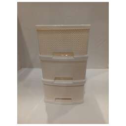 KEEPLEX KL379322048 Ajur с ящиками на колесиках трехсекционный компакт 37х30х52см белое облако (8750163)