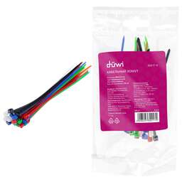 DUWI 30217 9 Хомут кабельный, нейлоновый, 80x2,5мм, разноцветные, 25шт, 30217 9,
