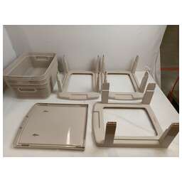 KEEPLEX KL379522005 Ajur с корзинами на колесиках трехсекционный компакт 37х30х52см бежевый топаз (8751387)