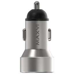 MAXVI CCM-M602PD LED metallic silver 6A, 1xUSB, 1xType-C, QC3.0