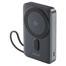 DEPPA Внешний аккумулятор (Power Bank) NRG MageSafe QI2, 10000мAч, графит/серый [33701]