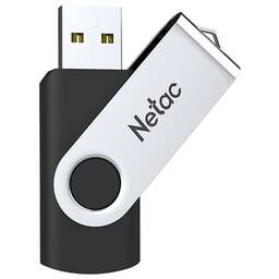 NETAC Флеш Диск 64GB U505 NT03U505N-064G-20BK USB2.0 черный/серебристый