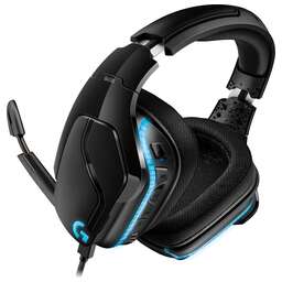 LOGITECH Гарнитура G635 Lightsync, для компьютера и игровых консолей, накладные, проводные, черный [981-000750]