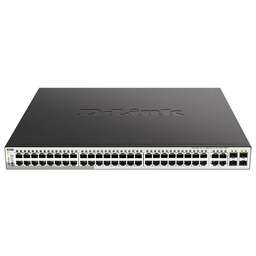 D-LINK Коммутатор DGS-1210-52MP/F4A Настраиваемый L2 коммутатор с 48 портами 10/100/1000Base-T и 4 комбо-портами 100/1000Base-T/SFP (48 портов PoE 802.3af/at, PoE-бюджет 370 Вт)