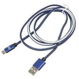 DIGMA Кабель micro USB (m) - USB (m), 1.2м, в оплетке, 2A, синий [microusb-1.2m-braided-bl]