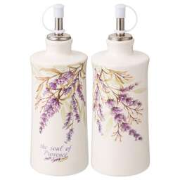 AGNESS НАБОР ДЛЯ МАСЛА/УКСУСА "ДУША ПРОВАНСА" 2ПР. 6,5*6,5 СМ. ВЫСОТА=14,5 СМ. / 300 МЛ. (КОР=32НАБ.) 358-2045